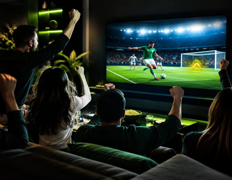 Friends enjoying live sports together