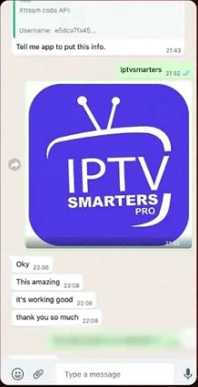 Customer saying their IPTV service is amazing and working well
